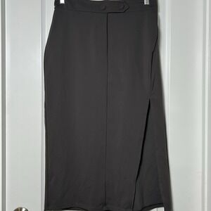 Halara Stretch Fitted Side Slit Midi Pencil Skirt Dark Academia Workwear Style